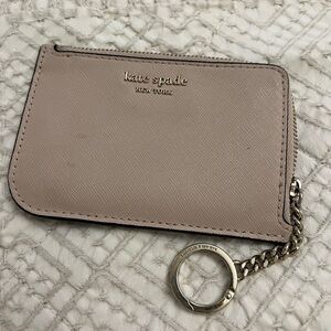 Kate Spade Taupe Key & Card Holder vintage tan black